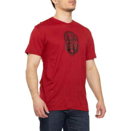 SmartWool Mountain Trail Graphic T-Shirt - Merino Wool, Short Sleeve in Rythmic Red