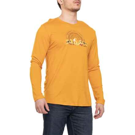 SmartWool Never Summer Mountains Graphic Shirt - Merino Wool, Long Sleeve in Everyday Honey Gold