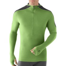 SmartWool NTS Midweight Base Layer Hoodie Sweatshirt - Merino Wool, Zip Neck (For Men) in Lime - Closeouts