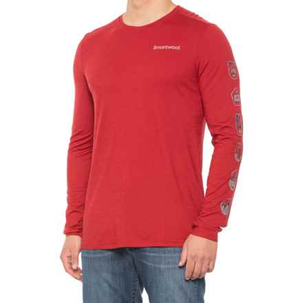 SmartWool Patches Graphic T-Shirt - Merino Wool, Long Sleeve in Rythmic Red