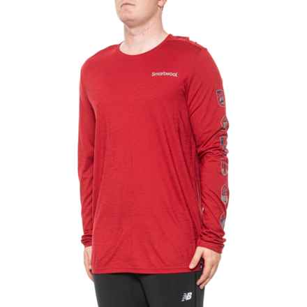 SmartWool Patches Graphic T-Shirt - Merino Wool, Long Sleeve in Rythmic Red