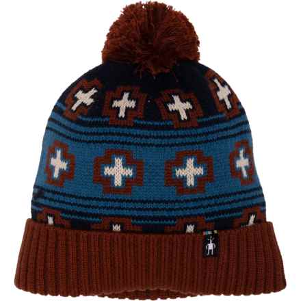 SmartWool Paths Beanie - Merino Wool, Fleece Lined in Deep Navy Paths Crossed