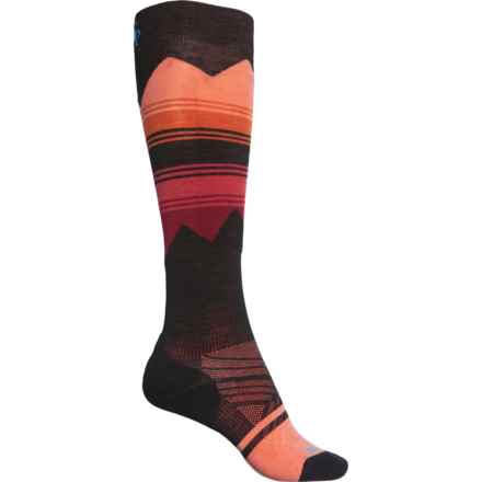 SmartWool Pattern Targeted Cushion Ski Socks - Merino Wool, Over the Calf (For Women) in Black