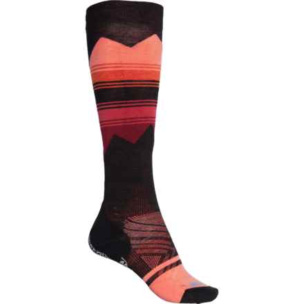 SmartWool Pattern Targeted Cushion Ski Socks - Merino Wool, Over the Calf (For Women) in Black