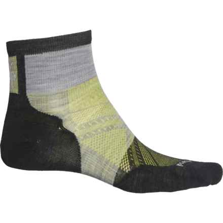 SmartWool PhD® Cycle Ultralight Pattern Mini Socks - Merino Wool, Ankle (For Men) in Light Gray