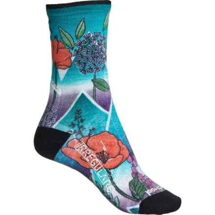 SmartWool PhD® Pro Endurance Print Running Socks - Merino Wool, Crew (For Women) in Capri