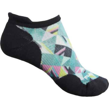 SmartWool PhD Run Light Elite Print Micro Socks - Merino Wool, Below the Ankle (For Women) in Glacial Blue