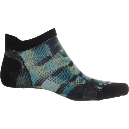 SmartWool PhD® Run Ultralight Micro Socks - Merino Wool, Below the Ankle (For Men and Women) in Black Print