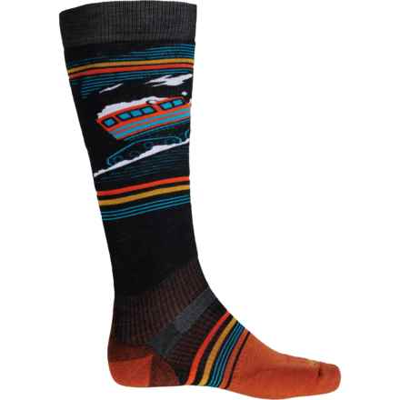 SmartWool Piste Machine Targeted Cushion Snowboard Socks - Merino Wool, Over the Calf (For Men and Women) in Black