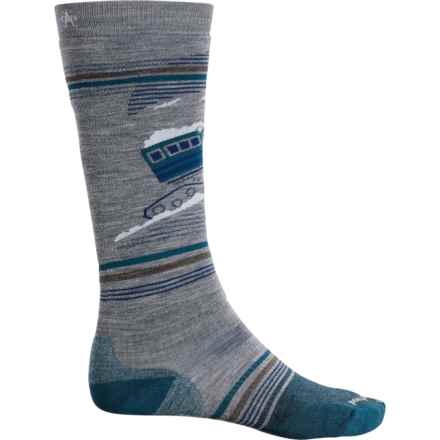 SmartWool Piste Machine Targeted Cushion Snowboard Socks - Merino Wool, Over the Calf (For Men and Women) in Light Gray