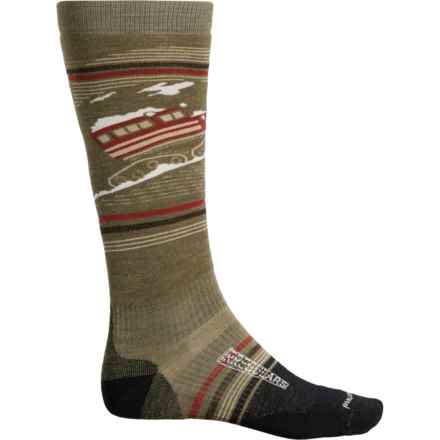 SmartWool Piste Machine Targeted Cushion Snowboard Socks - Merino Wool, Over the Calf (For Men and Women) in Winter Moss