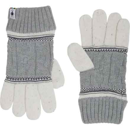 SmartWool Popcorn Cable Gloves - Merino Wool (For Women) in Natural Donegal