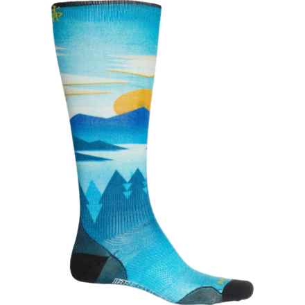 SmartWool Printed Ski Zero Cushion Socks - Merino Wool, Over the Calf (For Men and Women) in Capri