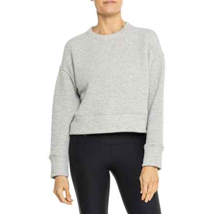 SmartWool Recycled Terry Cropped Sweatshirt - Crew Neck in Light Gray