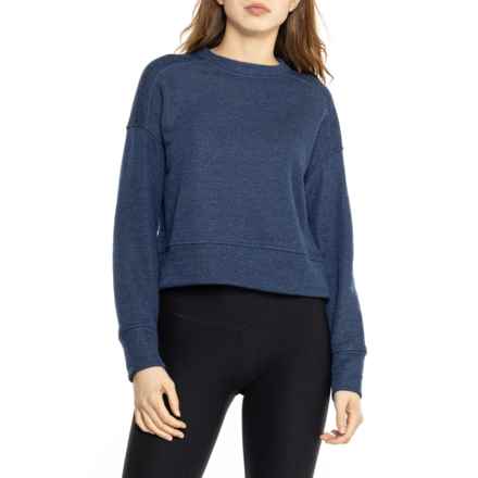 SmartWool Recycled Terry Cropped Sweatshirt - Merino Wool in Dark Denim