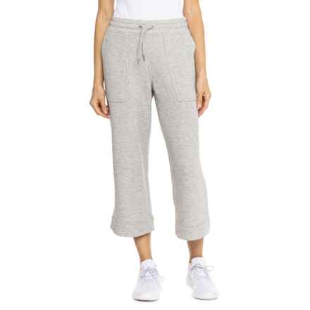 SmartWool Recycled Terry Cropped Wide Leg Pants - Merino Wool in Light Gray