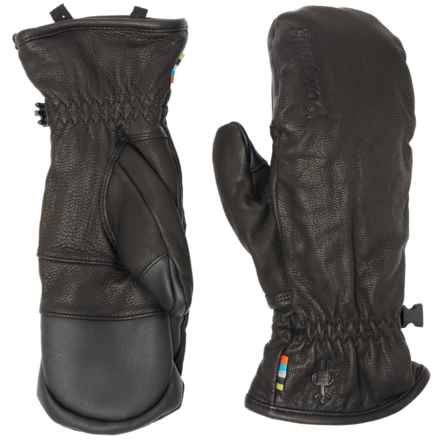 SmartWool Ridgeway Mittens - Leather, Merino Wool Lining (For Women) in Black