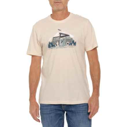 SmartWool River Van Graphic T-Shirt - Merino Wool, Short Sleeve in Almond