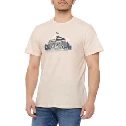 SmartWool River Van Graphic T-Shirt - Merino Wool, Short Sleeve in Almond