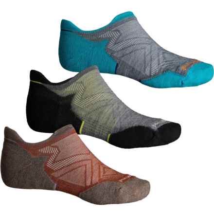 SmartWool Run Targeted Cushion Trio Socks - 3-Pack, Merino Wool, Ankle (For Men) in Medium Gray