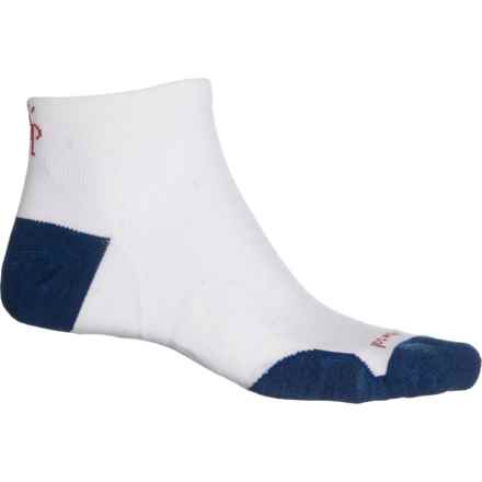 SmartWool Run Zero Cushion Socks - Merino Wool, Ankle (For Men and Women) in White/Alpine Blue