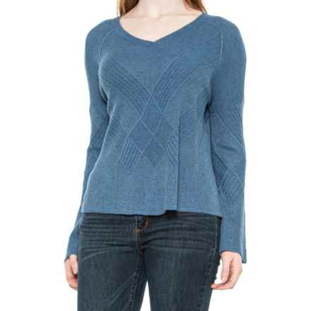 SmartWool Shadow Pine Cable-Knit Sweater - Merino Wool in Blue Horizon Heather