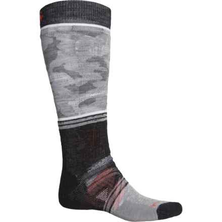 SmartWool Ski Full Cushion Camo Ski Socks - Merino Wool, Over the Calf (For Men and Women) in Black