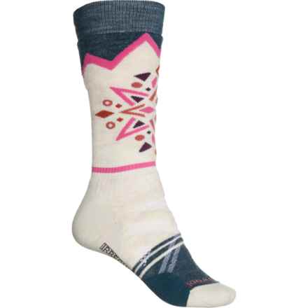 SmartWool Ski Full-Cushion Mountain Snowflake Pattern Socks - Merino Wool, Over the Calf (For Women) in Moonbeam