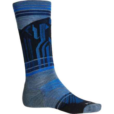 SmartWool Ski Targeted Cushion Summit Shot Socks - Merino Wool, Over the Calf (For Men and Women) in Pewter Blue