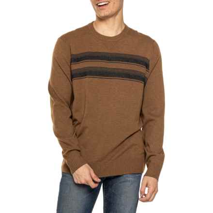 SmartWool Sparwood Striped Sweater - Merino Wool in Apparel Fox Brown Heather