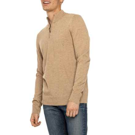 SmartWool Sparwood Sweater - Merino Wool, Zip Neck in Toasted Coconut Heather