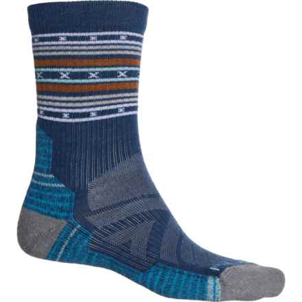 SmartWool Spiked Stripe Light Cushion Hiking Socks - Merino Wool, Crew (For Men and Women) in Alpine Blue