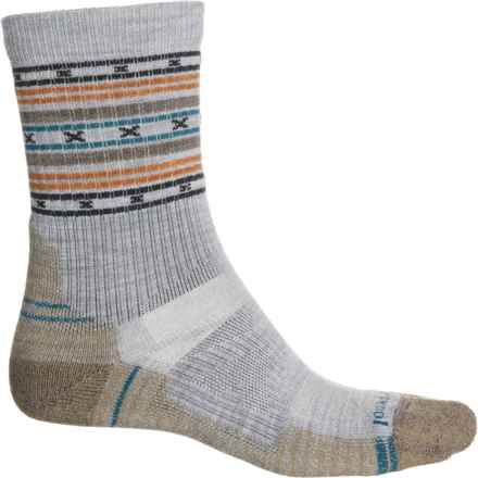 SmartWool Spiked Stripe Light Cushion Hiking Socks - Merino Wool, Crew (For Men and Women) in Light Gray