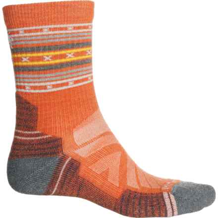 SmartWool Spiked Stripe Light Cushion Hiking Socks - Merino Wool, Crew (For Men and Women) in Orange Rust