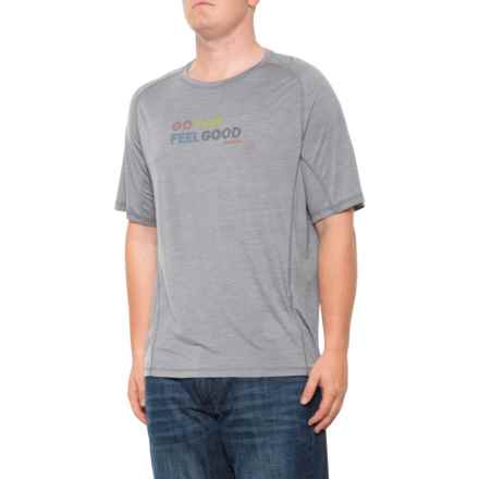 SmartWool Sport Ultralite Graphic T-Shirt - Merino Wool, Short Sleeve in Light Gray Heather