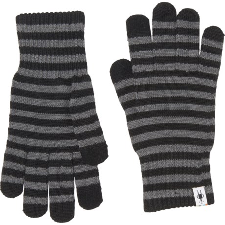 SmartWool Striped Liner Gloves - Merino Wool, Touchscreen Compatible (For Men) in Black