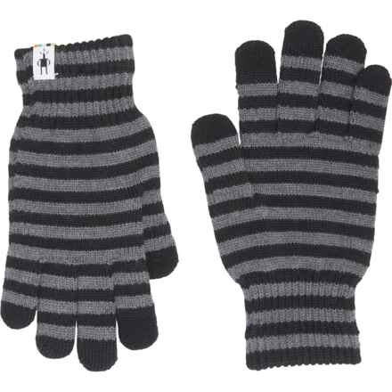 SmartWool Striped Liner Gloves - Merino Wool, Touchscreen Compatible (For Women) in Black