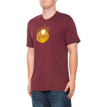SmartWool Sun Graphic T-Shirt - Merino Wool, Short Sleeve in Black Cherry