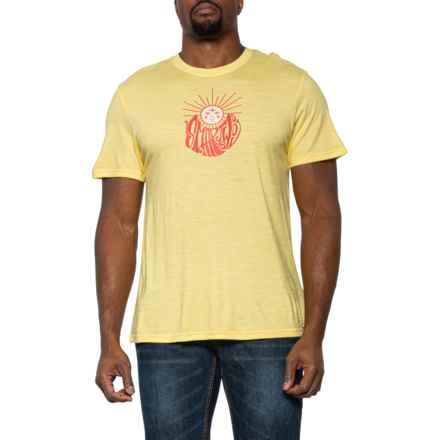 SmartWool Sun Graphic T-Shirt - Merino Wool, Short Sleeve in Canary Heather