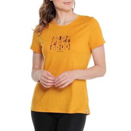 SmartWool Sweet Trip Graphic T-Shirt - Merino Wool, Short Sleeve in Honey Gold