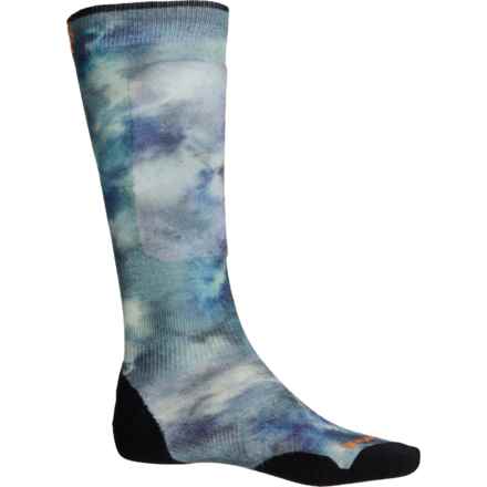 SmartWool Targeted Cushion Groovy Tie-Dye Print Ski Socks - Merino Wool, Over the Calf (For Men and Women) in Deep Navy