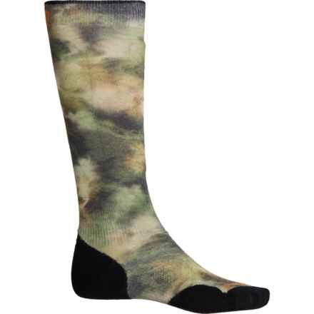 SmartWool Targeted Cushion Groovy Tie-Dye Print Ski Socks - Merino Wool, Over the Calf (For Men and Women) in Winter Moss