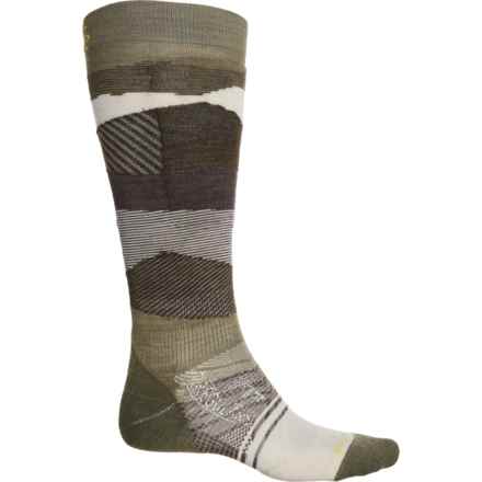 SmartWool Targeted Cushion Pattern Ski Socks - Merino Wool, Over the Calf (For Men and Women) in Winter Moss-Natural