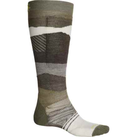 SmartWool Targeted Cushion Pattern Ski Socks - Merino Wool, Over the Calf (For Men and Women) in Winter Moss/Natural