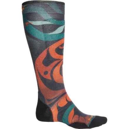 SmartWool Targeted Cushion Trickster Print Ski Socks - Merino Wool, Over the Calf (For Men and Women) in Black