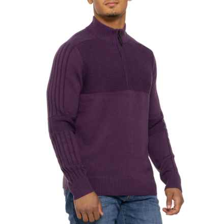 SmartWool Textured Sweater - Merino Wool, Zip Neck in Everyday Purple Iris H