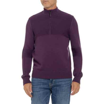 SmartWool Textured Sweater - Merino Wool, Zip Neck in Purple Iris H