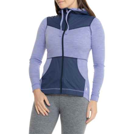 SmartWool Thermal Merino Active Hoodie - Merino Wool, Full Zip in Active Purple Mist Heather