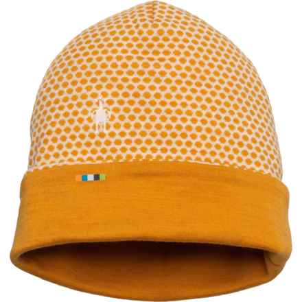 SmartWool Thermal Reversible Pattern Cuffed Beanie - Merino Wool in Honey Gold Dot