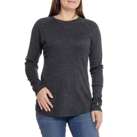 SmartWool Thermal Ribbed Crew Base Layer Shirt - Merino Wool, Long Sleeve in Charcoal Heather